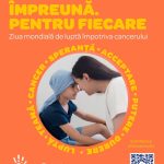 Palatul Administrativ iluminat în portocaliu cu ocazia  Zilei Mondiale a Luptei Împotriva Cancerului